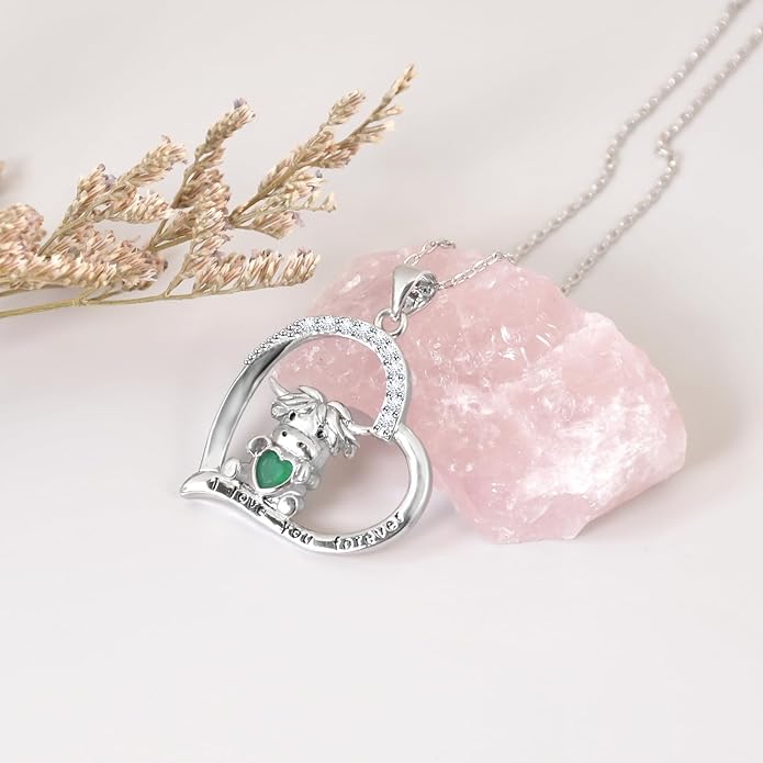 Penguin/Elephant/Frog Mushroom/Cat/Fox/Highland Cow/Axolotl/Yorkie Necklace Jewelry for Women Birthday Christmas Gifts