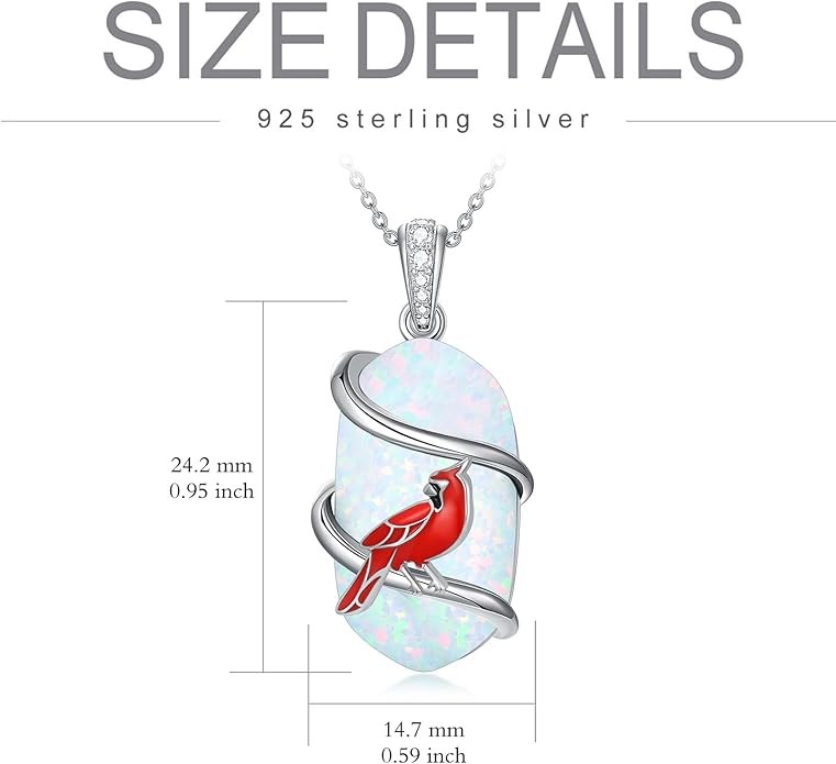 Opal Mama Bear/Panda/Cat/Koala/Sloth/Cardinal/Unicorn Necklace 925 Sterling Silver Opal Animal Pendant Jewelry Birthday Gifts Women Her Mom