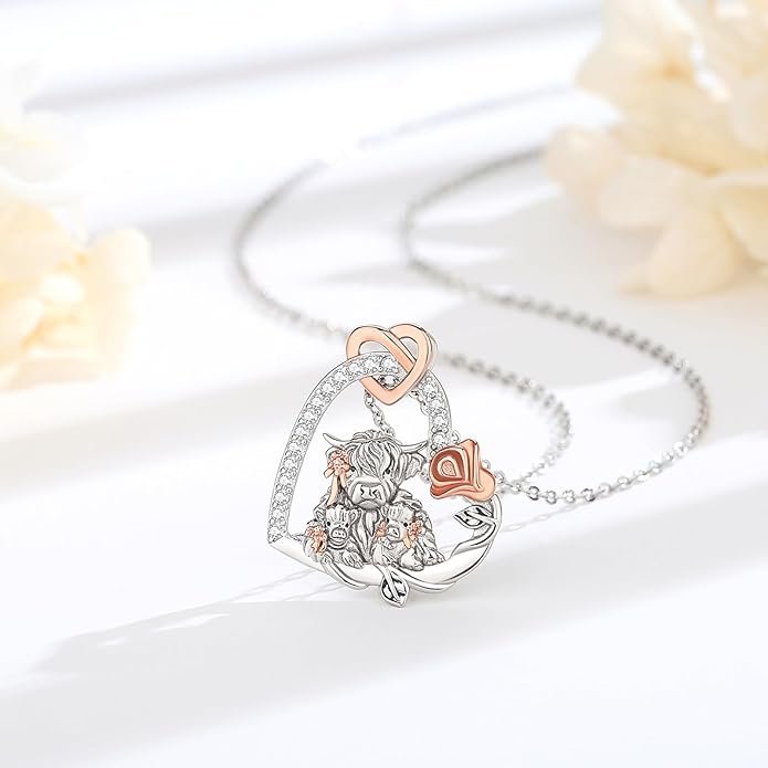 EUDORA Sterling Silver Mother Daughter Necklace for Women, Mama Son Daughter Necklace Pendant for Mom and Daughter,Mom Jewelry from Daughter Mother's Day Gift for Mother Daughter Aunt Grandma