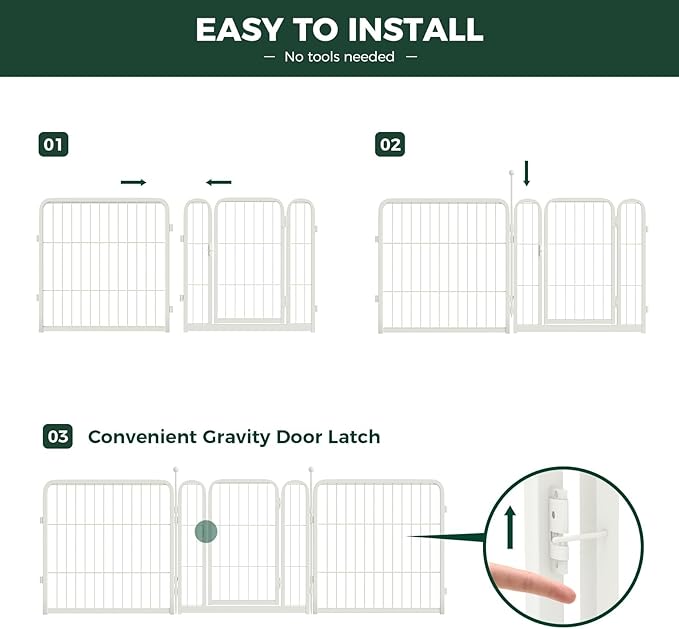 FXW Rollick Unleashed Dog Playpen for Indoor, Yard, RV Camping, 24 inch 16 Panels for Small and Puppy Dogs, White│Patented