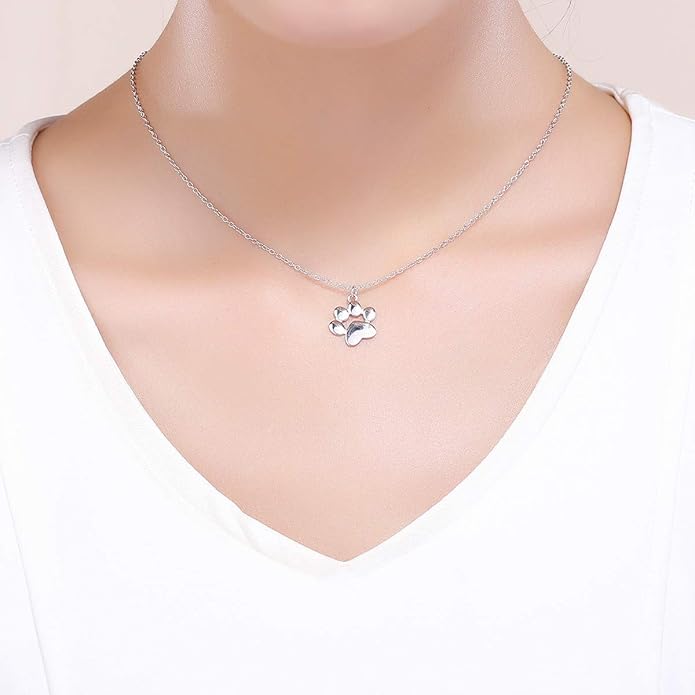 925 Sterling Silver Dog Paw Cat Panda Necklace for Women Cute Dainty Animal Pendant Necklace Gifts for Cat Mom Animals Lover…