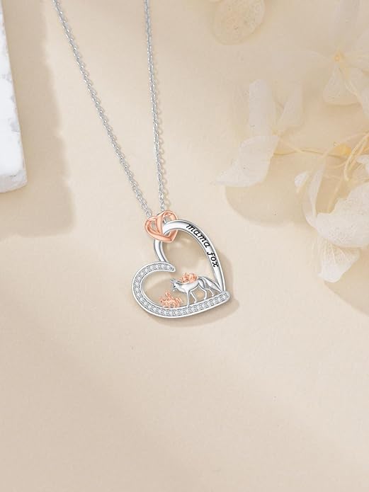 Mothers Day Gift for Mom 925 Sterling Silver Mama Bear/Dinosaur/Cat/Bird/Chicken Necklace with 1 2 3 4 5 Cubs Jewelry for Women Wife Grandma