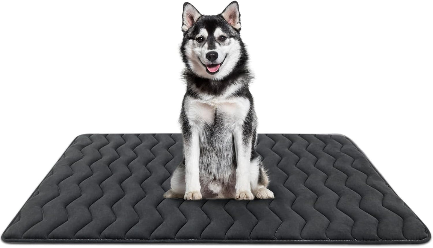Bubble bear Dog Crate Mat - Upgraded Thick, Ultra Soft, Washable & Anti-Slip Kennel Pad for Small/Medium/Large Dogs, Dark-Hued to Hide Stains (48"x30")