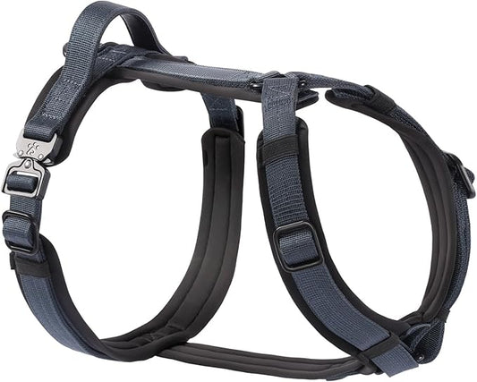 CLEPAWS Dog Harness for Medium Dogs, No Pull Dog Harness Easy Walk with Metal Hardware, Ergonomic Y-Shaped Design, Soft Padding, Padded Handle, Durable High-Tensile Nylon (Nightfall, M)