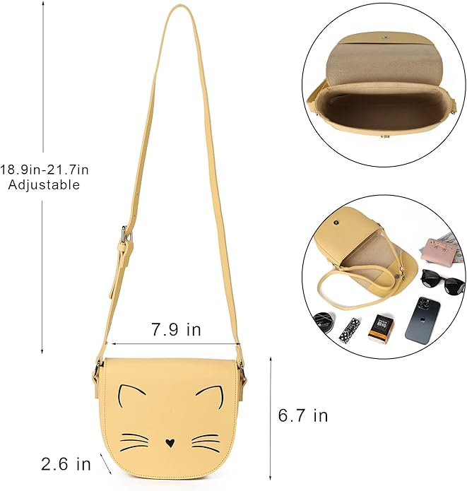 Gladdon Crossbody Bags for Teen Girls Small Fashion Preteen Purses Cat Birthday Gift for Girl