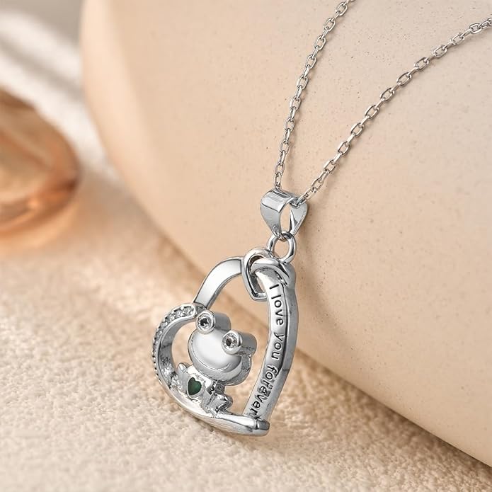 Penguin/Elephant/Frog Mushroom/Cat/Fox/Highland Cow/Axolotl/Yorkie Necklace Jewelry for Women Birthday Christmas Gifts