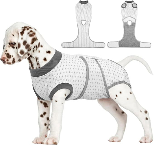 FUAMEY Dog Recovery Suit Male,Dogs Surgery Neuter Suits Puppy Spay Shirts for Female Protect Dog's Skin Anti Licking Abdominal Wounds Doggie Onesie Pet Bodysuit Alternative to Cone Polka Dot S