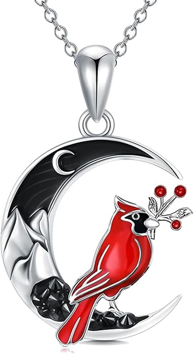 Gothic Jewelry Bat/Cat/Wolf/Dragon/Owl/Fox/Spider/Sun Pendant Sterling Silver Crescent Moon Necklace for Women Girls Black Jewelry Gifts