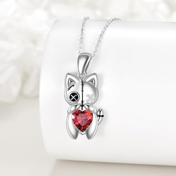 YFN Gothic Necklace Sterling Silver Wiccan Witch Pendant Goth Jewelry Witchy Gifts for Women Men