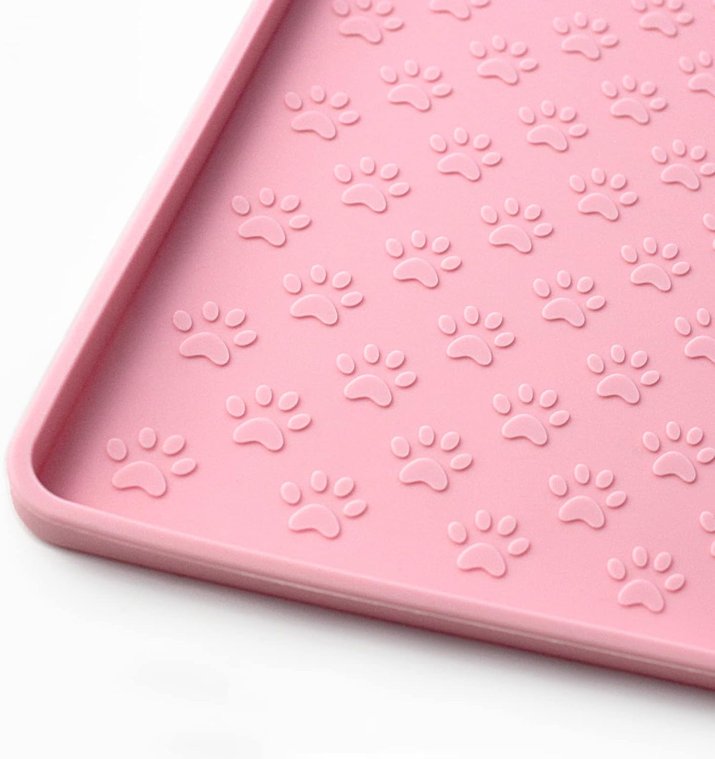 Ptlom Pet Placemat for Dog and Cat, Mat for Prevent Food and Water Overflow, Suitable for Small, Medium and Big Pet 18" 12", Pink