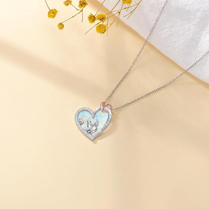 Mothers Day Gift for Mom 925 Sterling Silver Mama Bear/Dinosaur/Cat/Bird/Chicken Necklace with 1 2 3 4 5 Cubs Jewelry for Women Wife Grandma