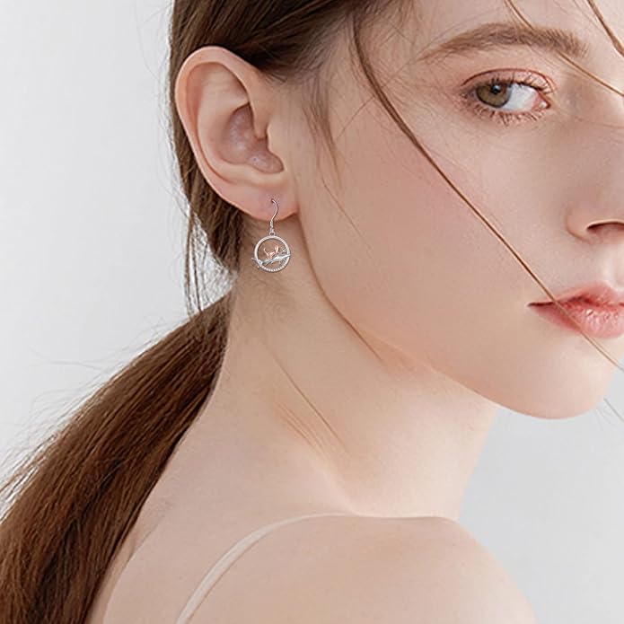 YFN Cat Earrings for Women Sterling Silver Shark Dangle Earrings Cat Jewelry Gifts for Women Cat Lover Shark Jewelry for Shark Lover