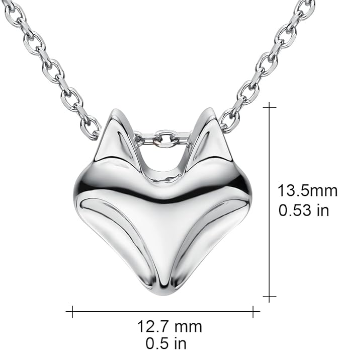 Jewever 925 Sterling Silver Fox Pendant Necklace for Women Cute Animal Jewelry for Mom Gifts