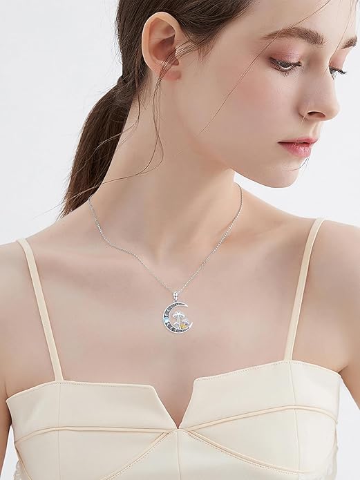 Dorunmo Animal Necklace 925 Sterling Silver Owl/Sloth/Axolotl/Dolphin Necklace Celtic Knot Pendant Birthday Anniversary Animal Jewelry for Women Friends Animals Lover