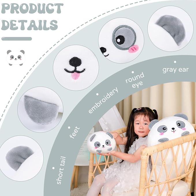 AIXINI 35.5 inch Cute Panda Plush Stuffed Animal Cylindrical Body Pillow,Super Soft Cartoon Hugging Toy Gifts