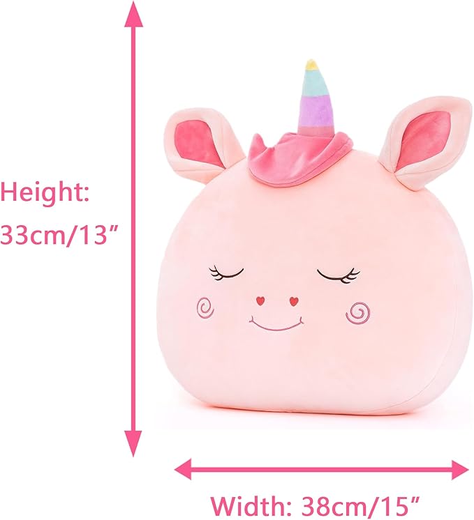 Lazada Stuffed Unicorn Plush Kids Pillow Toys Gift for Toddler for Girls Pink 15 Inches