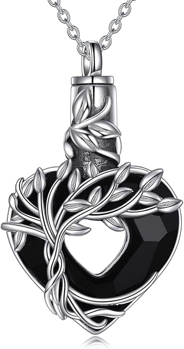 TIGER RIDER Urn Necklace for Ashes for Women 925 Sterling Silver Cremation Jewelry for Ashes