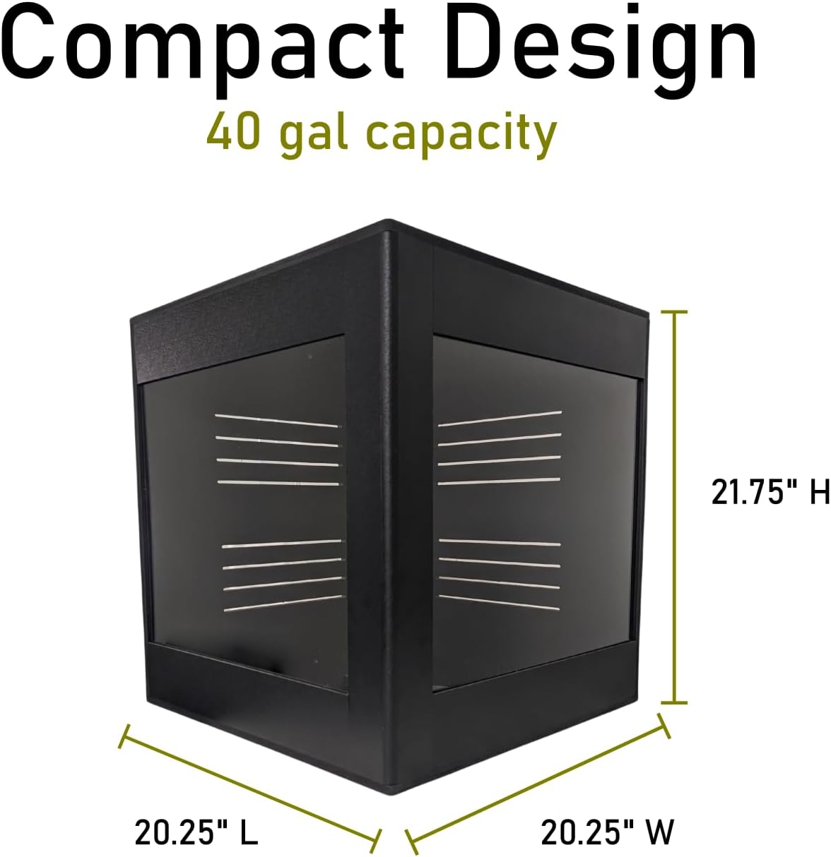 Premium PVC Reptile Enclosure, 40 Gallon, Easy Assembly, Moisture-Proof, Heat Retention, Sliding Doors, Ventilation, Bio-Active Setups, Non-Reflective Black Finish, Made in USA (Black Brace)