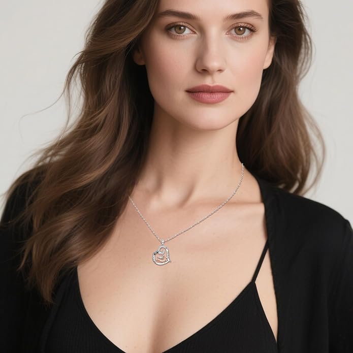 Dog/Paw Print/Infinity Necklace for Women 925 Sterling Silver Heart Dogs Pendant Necklaces Jewelry Christmas Birthday Gifts for Dog Lovers Friends