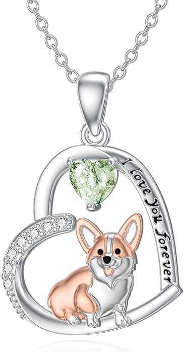 Dachshund Necklace 925 Sterling Silver Dachshund Birthstone Pendant Cute Animal Puppy Dog Dachshund Jewelry Gifts for Women Dachshund Lover