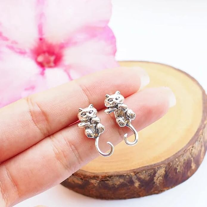 Cat Earrings for Women Trendy Stuff Mothers Day Gifts Funny Animal Stud Earrings Jewelry Gifts for Cat Lovers Birthday Christmas