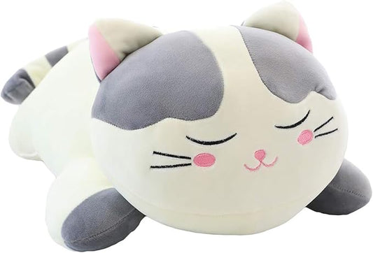 Cat Big Plush Hugging Pillow, Super Soft Kitten Kitty Stuffed Animals Toy Gifts for Kids, Girls, Bed, Christmas, Valentine 21.7" (Gray)