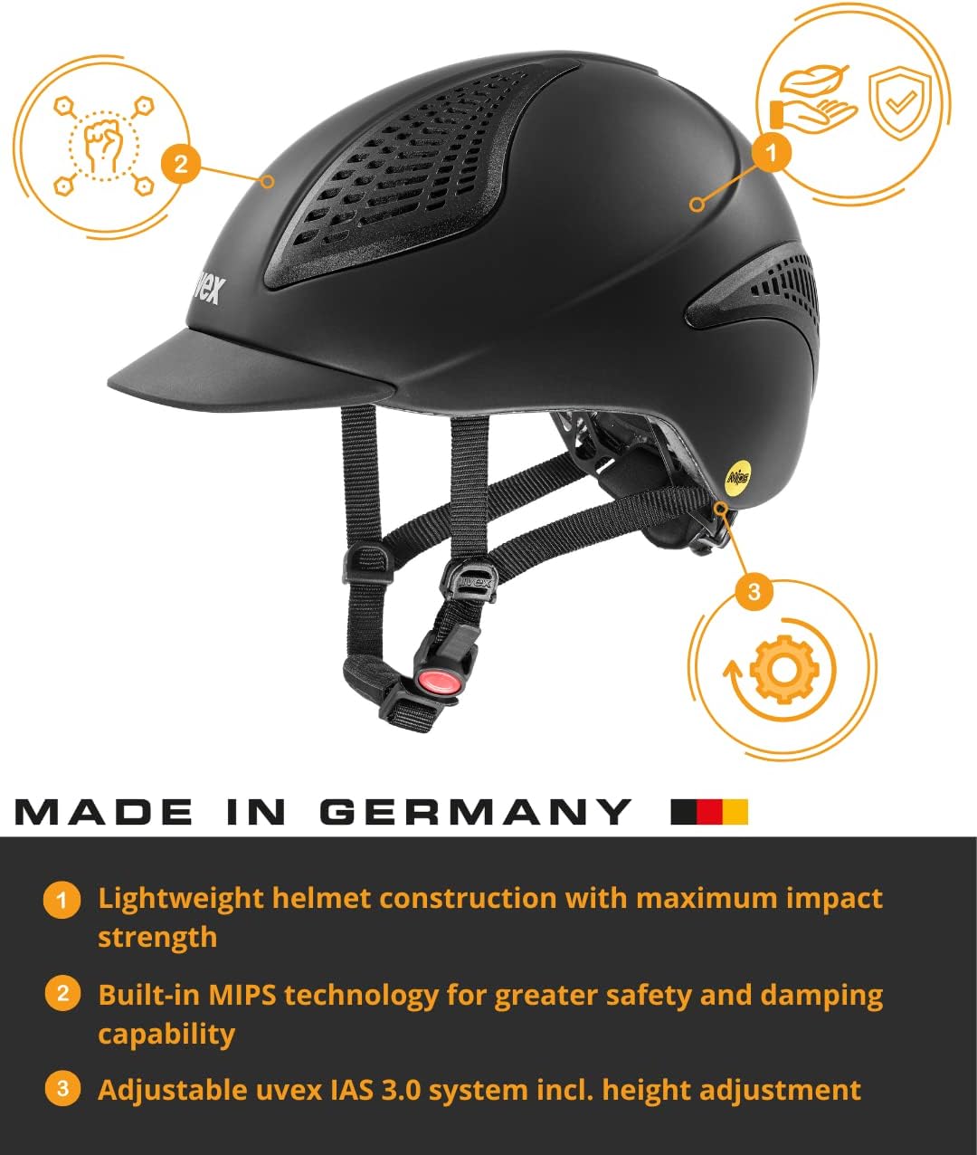 uvex exxential II MIPS Horse Riding Helmet for Women & Men - Adjustable Helmet with Integrated MIPS System