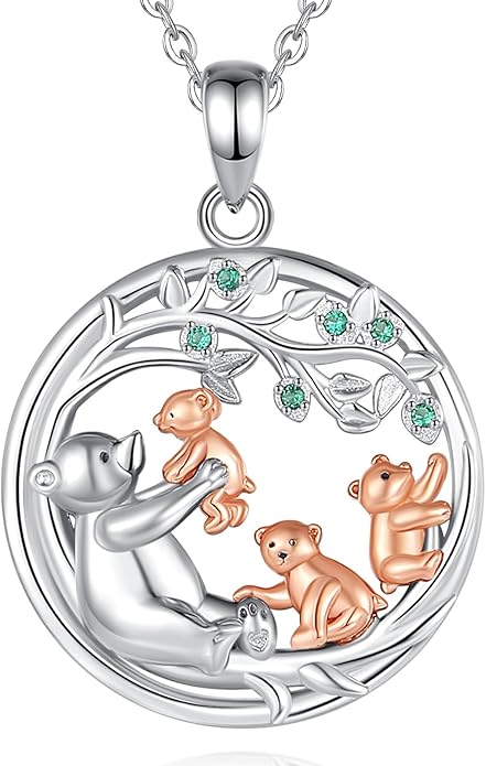 EUDORA Sterling Silver Mother Daughter Necklace for Women, Mama Son Daughter Necklace Pendant for Mom and Daughter,Mom Jewelry from Daughter Mother's Day Gift for Mother Daughter Aunt Grandma