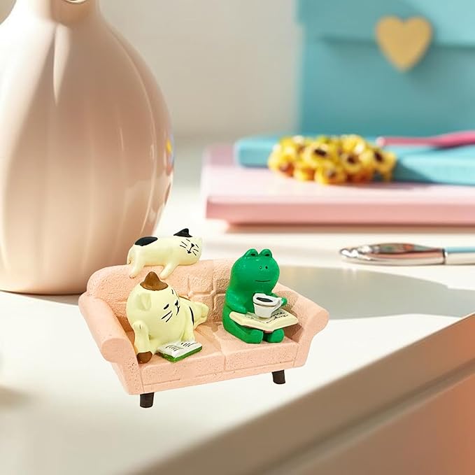 Miniature Frog Figurines Mini Cat Figurines Tiny Frogs Cute Office Desk Decor