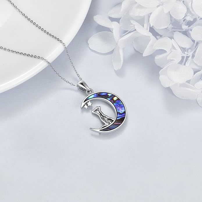 Sterling Silver Cute Animal Pendant Necklace Fox/Snake/Unicorn/Owl on Moon/Rabbit/Horse Necklace Jewelry Gifts for Women Mom Sister