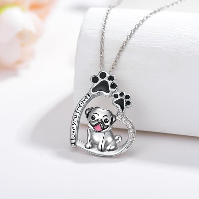 Dog Cat Necklace Pendant 925 Sterling Silver Pet Jewelry Gifts for Women
