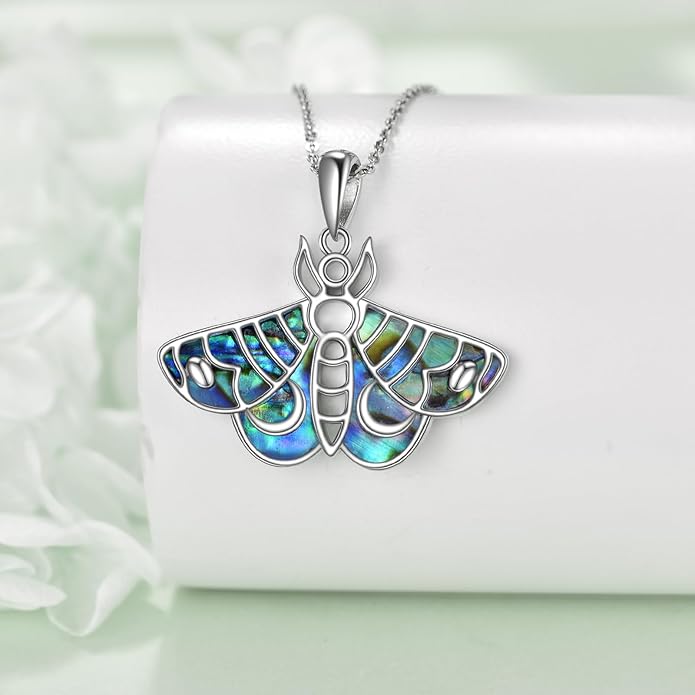 TIGER RIDER Bee Necklace for Women Sterling Silver Cute Animal Axolotl Dragonfly Moth Owl Black Cat Pendant Necklaces Animals Jewelry Birthday Gifts for Women Wife
