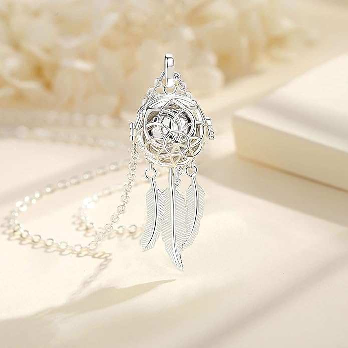 INFUSEU Unique Urn Necklaces for Ashes for Women, Cremation Jewelry for Human Pet Ashes, 24 Inch Chain