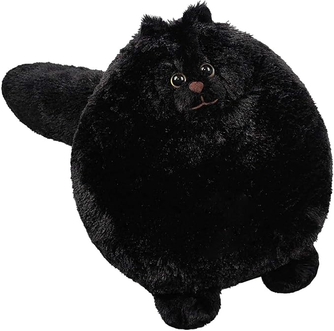 Cute Cat Plush - Fluffy Stuffed Cat Plushies, 12 Inches, Black