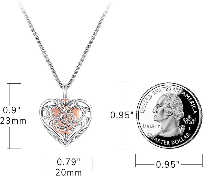 Eusense Cremation Jewelry for Ashes Urn Necklace to Put Ashes In 925 Sterling Silver Memorial Pendant Heart Urn Necklaces for Ashes Necklace for Women Men