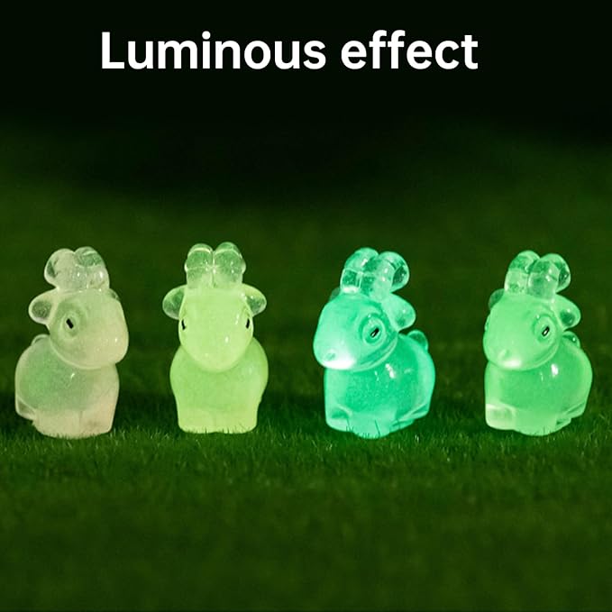 Mini Resin Goats Bulk 100Pcs Ornaments Glow in The Dark Animal Figurines DIY Accessories for Desk or Farm