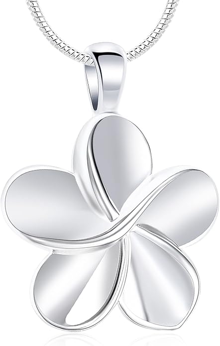 Flower Cremation Ashes Jewelry Cremation Necklace Memorial Locket for Ashes Keepsake Urn Pendants for Women/Men