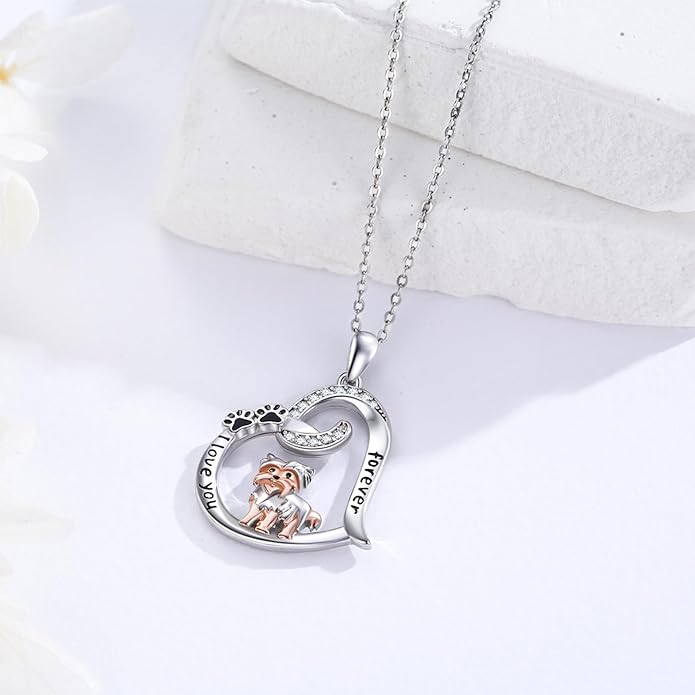 Dog/Paw Print/Infinity Necklace for Women 925 Sterling Silver Heart Dogs Pendant Necklaces Jewelry Christmas Birthday Gifts for Dog Lovers Friends