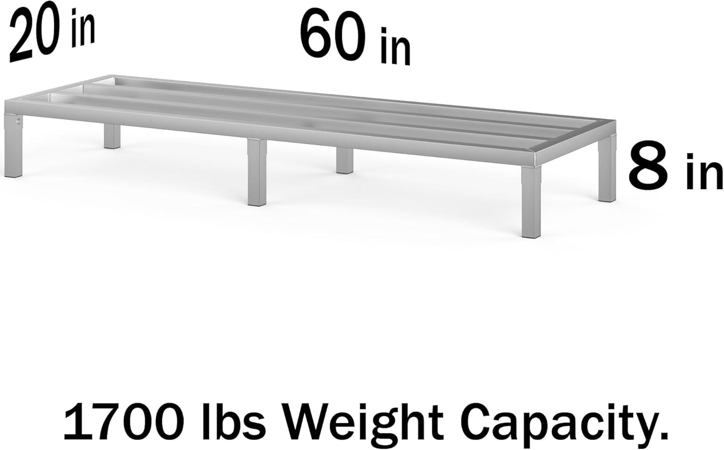 20 in X 60 in. Aquarium Stand | Industrial Style Aluminum Fish Tank Base with Open Frame Design