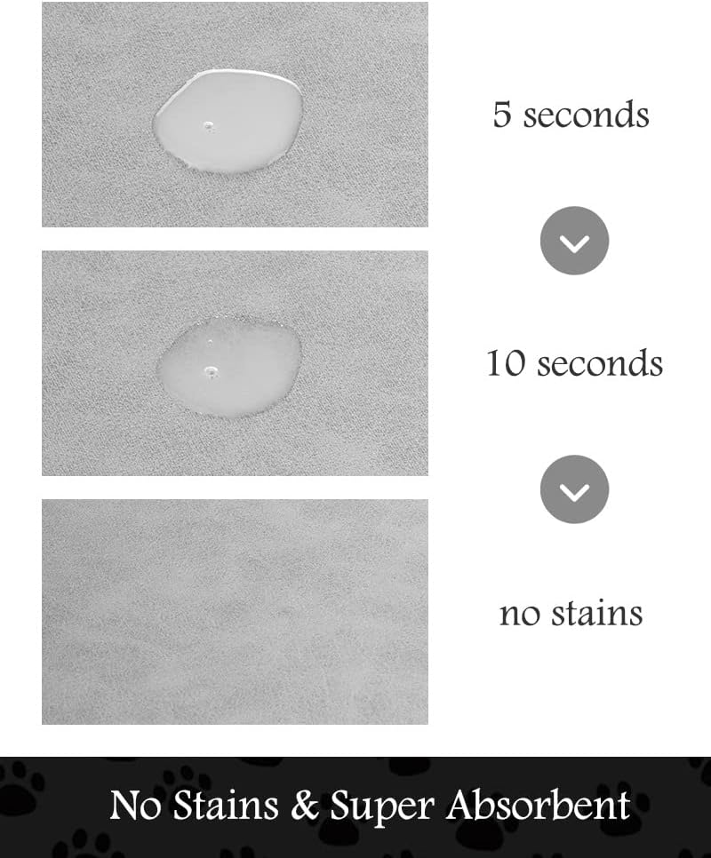 Pet Feeding Mat-Absorbent Dog Mat for Food and Water Bowl-No Stains Quick Dry Water Dispenser Mat-Dog Accessories Pet Supplies-Bowl for Messy Drinkers（LIGHTGREY,16"x24"