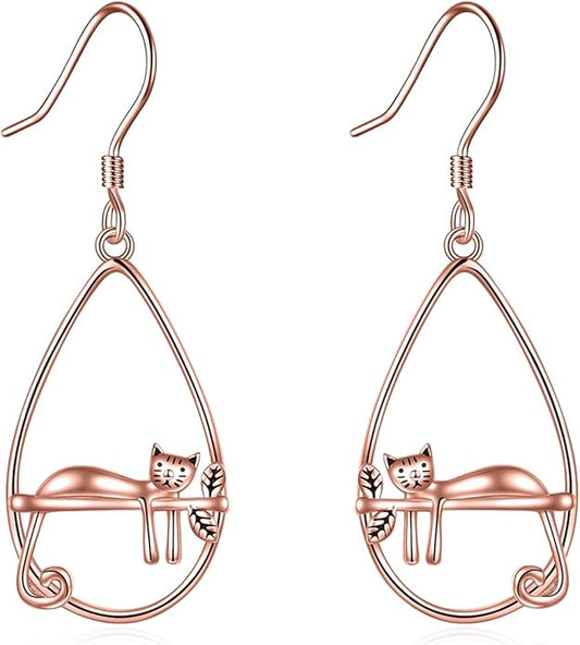 YFN Sterling Silver Animal Dangle Drop Earrings for Women Sloth/Cat/Bat Earrings Jewelry Gifts Halloween Earrings Jewelry