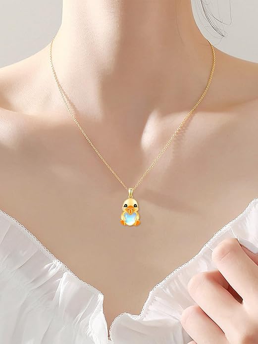 Dreamboat Moonstone Animal Pendant Necklace for Women 925 Sterling Silver Cute Animals Jewelry Gifts