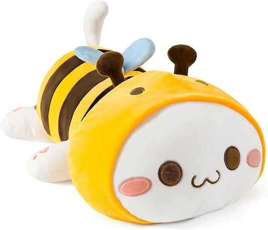 Onsoyours Cute Kitten Bee Plush Toy Stuffed Animal Kitty Soft Anime Cat Plush Pillow for Kids (Yellow Cat Bee, 12")