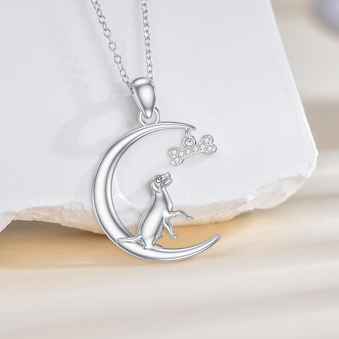 Diamond Dog Necklace S925 Sterling Silver Cute Animal Necklace for Women Gifts for Birthday