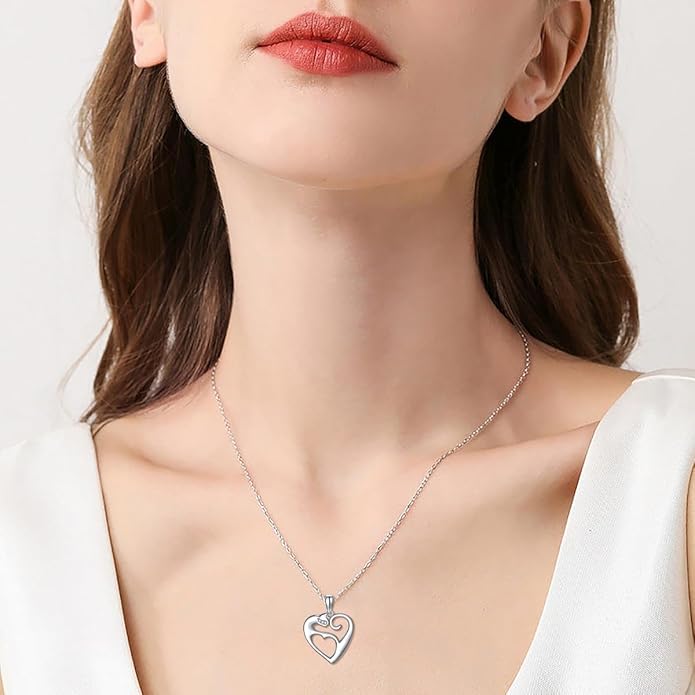 Diamond Black Cat Necklace for Women 925 Sterling Silver Cat on Moon Necklace Pendant Black Cat Jewelry Gifts for Women Mom Wife Girlfriend Daughter Girls