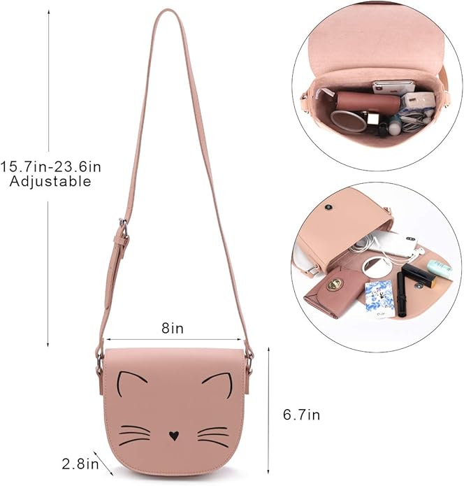 Gladdon Crossbody Bags for Teen Girls Small Fashion Preteen Purses Cat Birthday Gift for Girl