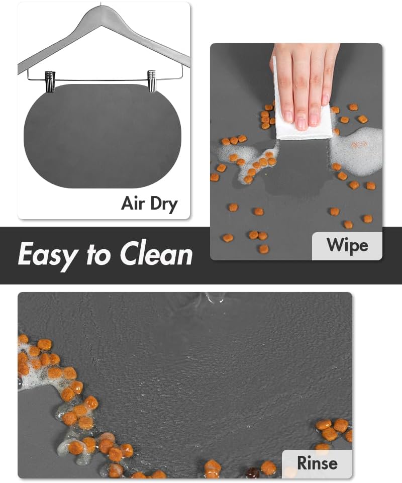 Absorbent Dog Mat for Food & Water Bowl - Quick Dry Pet Feeding Mat, No Stains, Ideal for Messy Drinkers