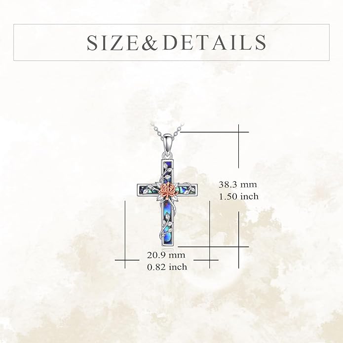 YFN Cross Necklace Sterling Silver Religious Cross Pendant Jewelry Christian Gifts for Women Men