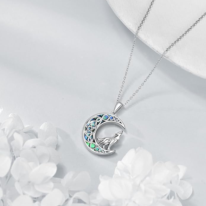 YAFEINI Animal Necklace Sterling Silver Moonstone/Turquoise/Abalone Shellfish Pendant Animal Necklace Cute Animal Jewelry Birthday Gifts Woman