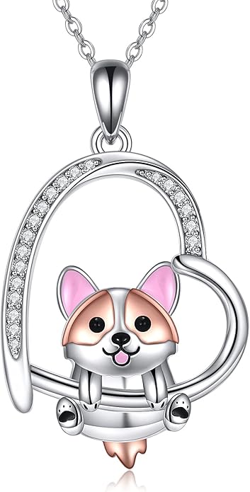MONGAS Penguins/Guinea Pig/Pig/Fox/Corgi/Frog/Bunny/Koala8/Cow/French Bulldog Necklaces Penguin Gifts 925 Sterling Silver Hugging Penguins Cute Animal Jewelry for Women Sister